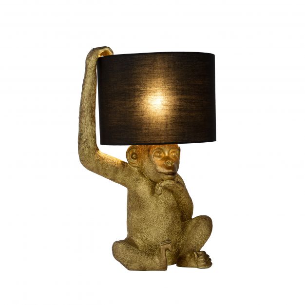 Lucide Extravaganza Chimp - tafellamp - Ø 30 x 45 cm - zwart en goud