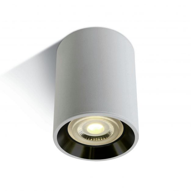 ONE Light Dark Light Cylinders - plafondverlichting - Ø 7 x 10 cm - wit en zwart