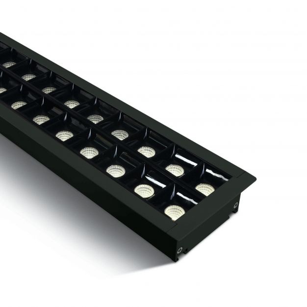 ONE Light Recessed LED Linear Profiles - inbouw plafondverlichting - 130 x 8 x 5,5 cm - 40W LED incl. - zwart - witte lichtkleur