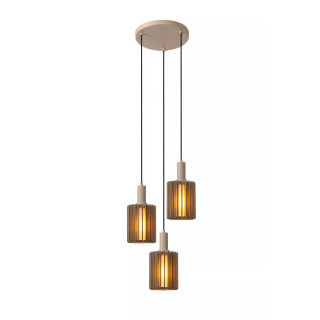 Lucide Lambres - hanglamp - Ø 40 x 164 cm - taupe 