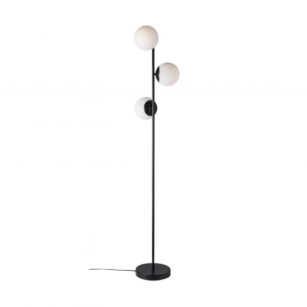 Nordlux Lilly - staanlamp - Ø  23 x 150 cm - zwart en opaal wit