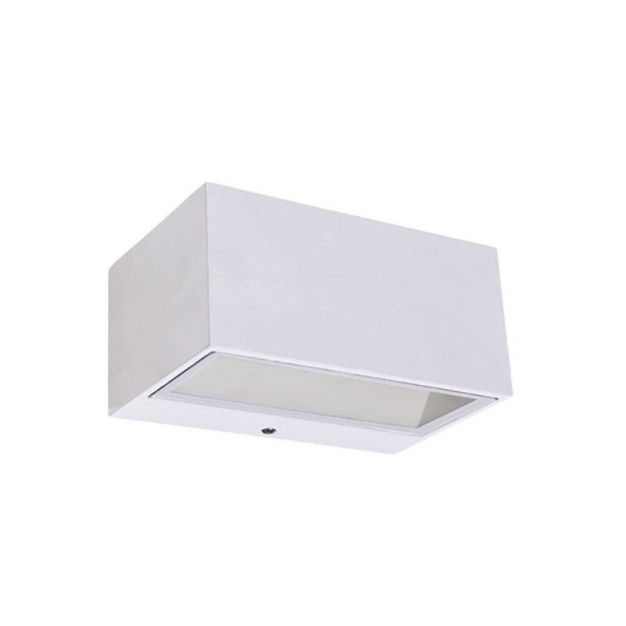 Lutec Gemini - buiten wandlamp - 14 x 9 x 6 cm - 10,5W LED incl. - IP54 - wit (stockopruiming!)