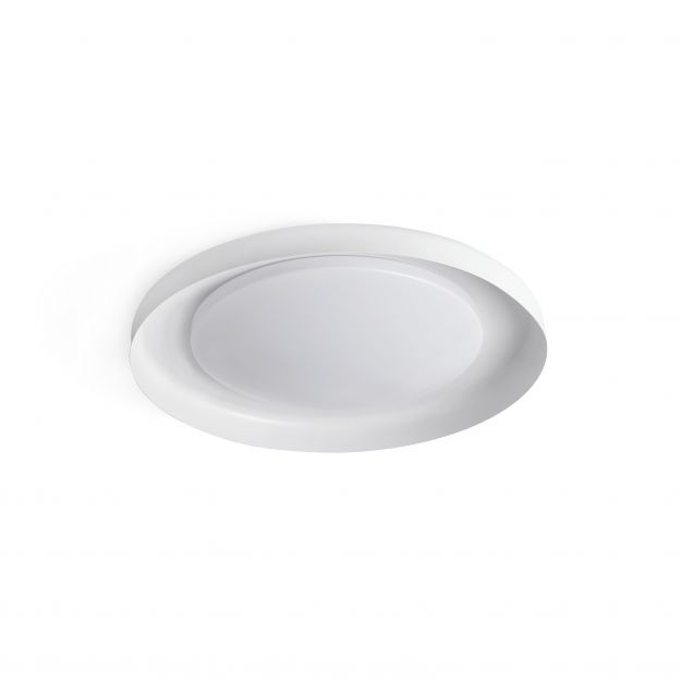 Faro Dolme - plafondverlichting - Ø 40 x 7 cm - 24W LED incl. - mat wit