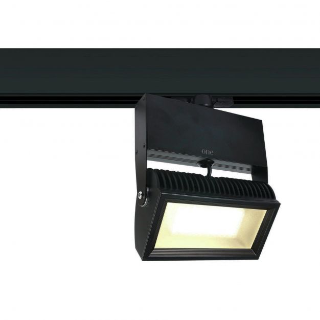 ONE Light Track Floodlight - range rail licht - 3-fase railsysteem - 18,4 x 10,7 x 25,5 cm - 42W LED incl. - zwart 