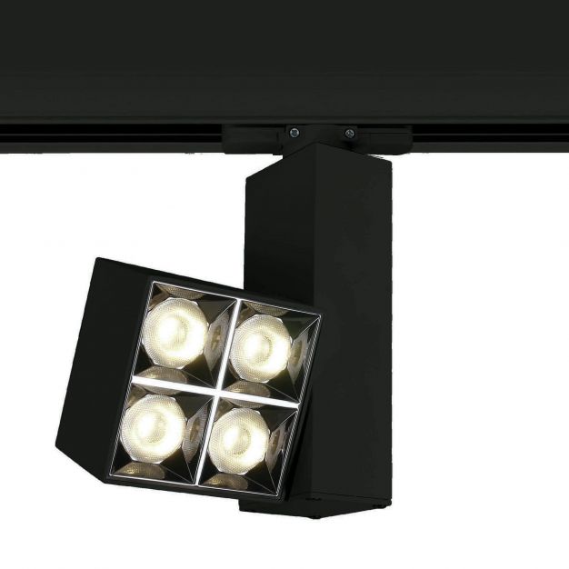 ONE Light Mirror Square - rail spot - 3-fase railsysteem - 8 x 5,4 x 14,8 cm - 15W LED incl. - zwart