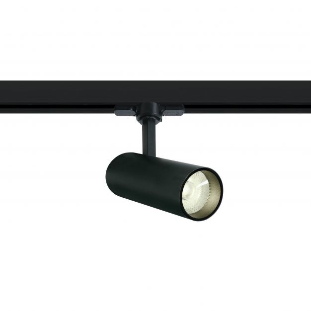 ONE Light COB Cylinder - rail spot met COB LED - 3-fase railsysteem - Ø 5,5 x 14,7 cm - 10W LED incl. - zwart - warm witte lichtkleur