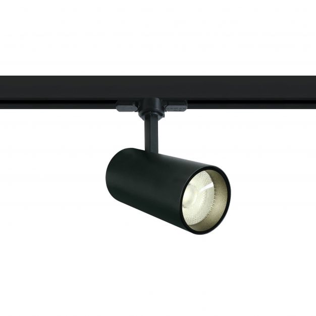 ONE Light COB Cylinder - rail spot met COB LED - 3-fase railsysteem - Ø 7,5 x 18 cm - 20W LED incl. - zwart - warm witte lichtkleur