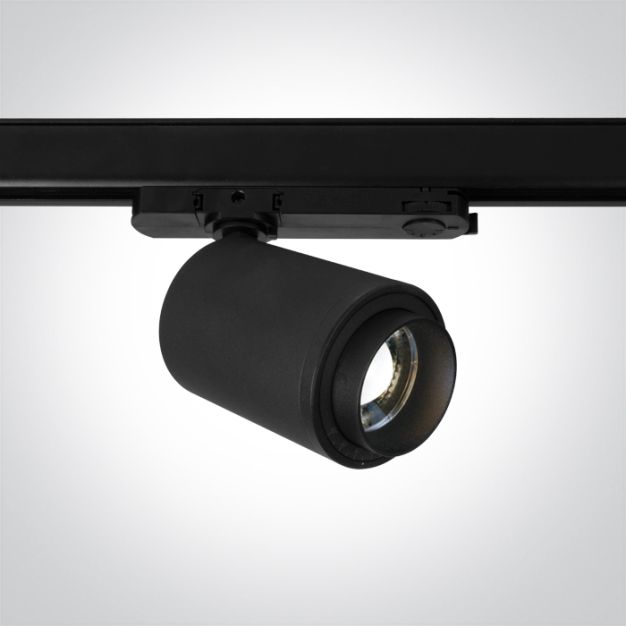 ONE Light Zoomable - rail spot - 3-fase railsysteem - Ø 7,5 x 12 cm - 30W LED incl. - zwart - witte lichtkleur