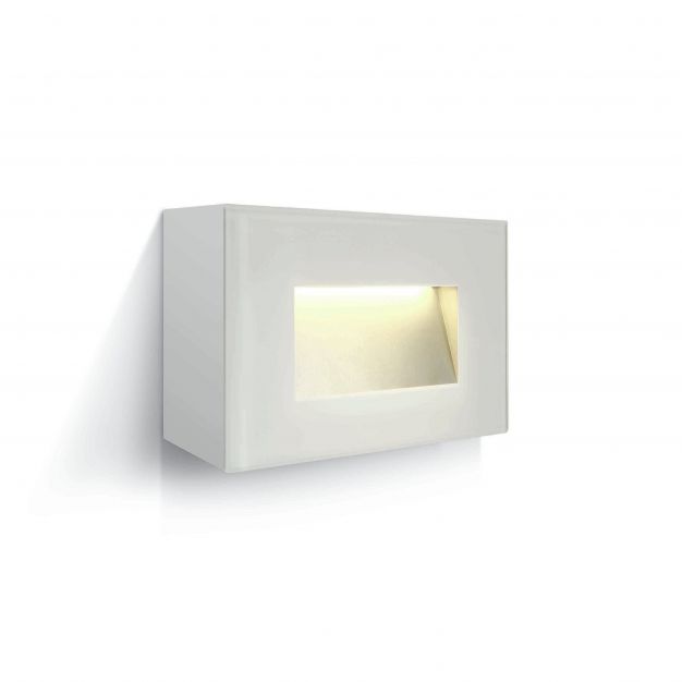 ONE Light Glass Face - buiten wandverlichting - 12 x 5,5 x 8 cm - 4W LED incl. - IP65 - wit