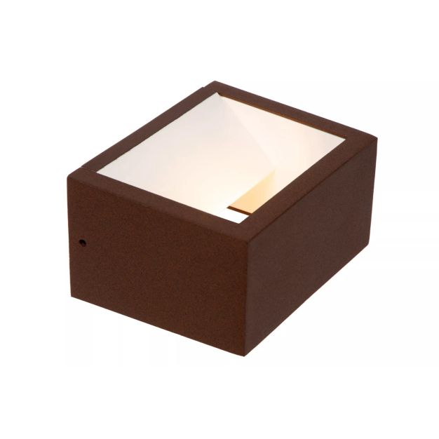 Lucide Brida - oplaadbare buiten wandlamp - 11,1 x 14,1 x 7,6 cm - IP54 - roest bruin