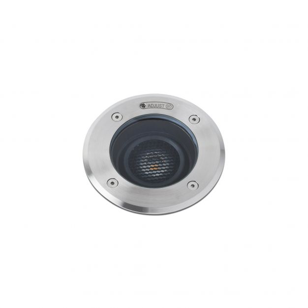 Faro Geiser Orientable - ronde grondspot voor buiten - Ø 180 mm, Ø 165 mm inbouwmaat - 15W LED incl. - IP67 - satijn inox - 10 graden