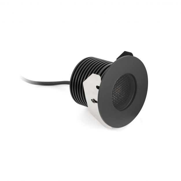 Faro Grund - ronde grondspot voor buiten - Ø 92 mm, Ø 68 mm inbouw - 13W LED incl. - IP67 - zwart