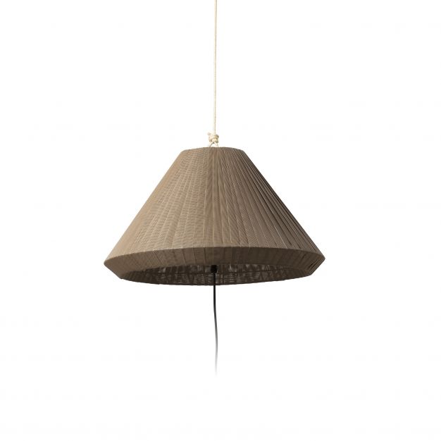 Faro Saigon - draagbare lamp met stekker - Ø 19 x 38 cm - IP65 - bruin