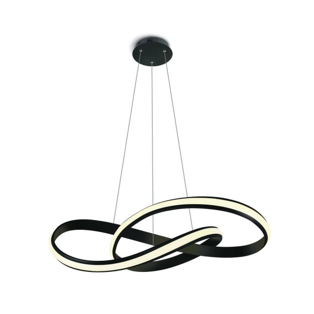 ONE Light Swirl - hanglamp - Ø 60 x 150 cm - 30W LED incl. - zwart