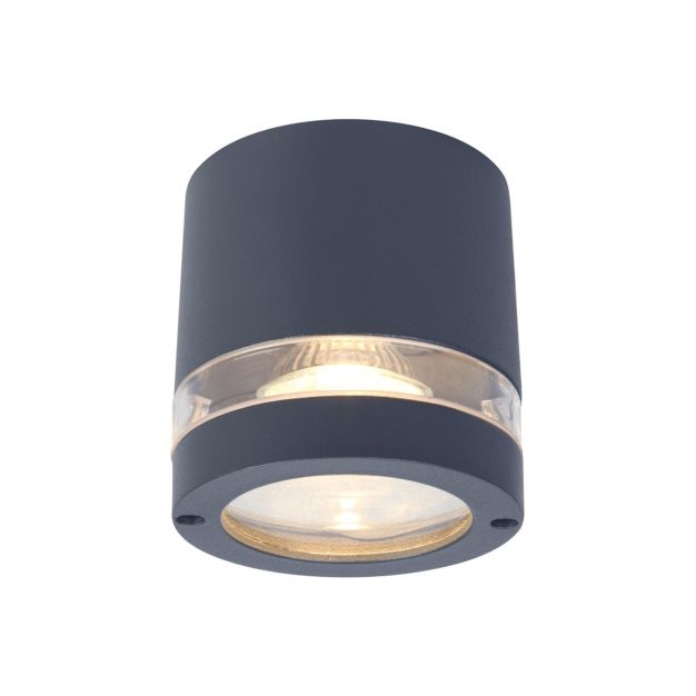 Lutec Focus - buiten plafondlamp - Ø 10 x 10 cm - IP44 - donkergrijs