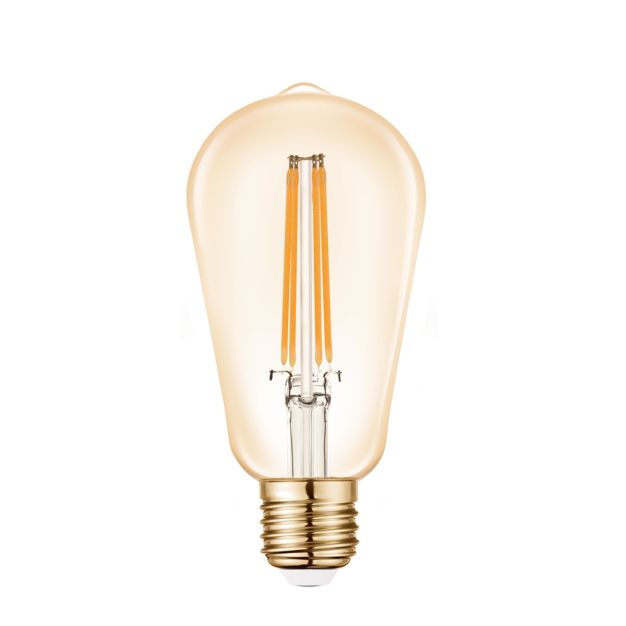 VK Lighting filament lamp - Ø 6,4 x 13,8 cm - E27 - 7W dimbaar - 2200K - amber