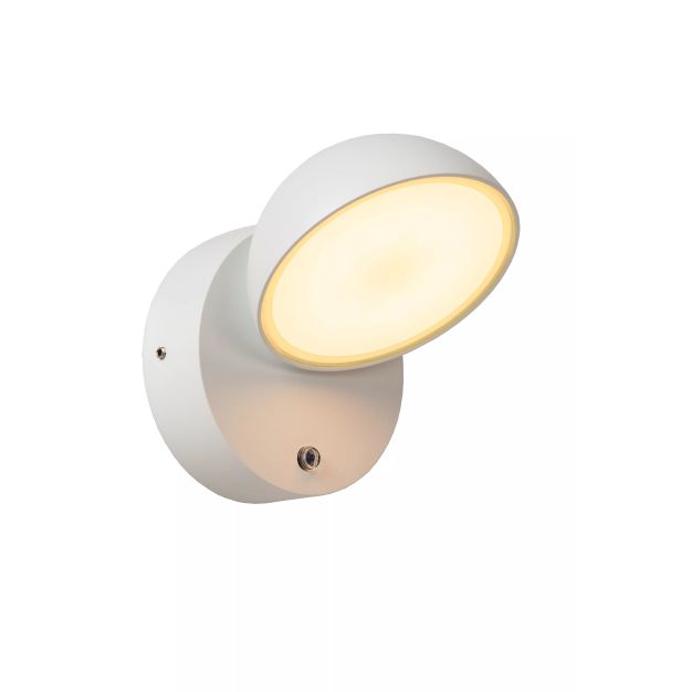 Lucide Finn - buiten wandlamp met sensor - 13,5 x 11 x 13,2 cm - 12W LED incl. - IP54 - wit