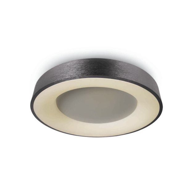 ONE Light Decorative Plafo - plafondverlichting - Ø 48 x 8,7 cm - 40W LED incl. - geborsteld antraciet