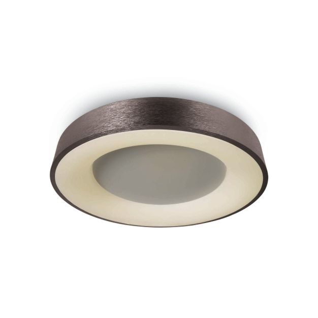 ONE Light Decorative Plafo - plafondverlichting - Ø 48 x 8,7 cm - 40W LED incl. - geborsteld bruin