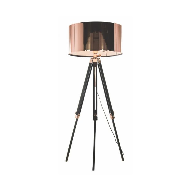 Artdelight Jewel - staanlamp - 150 cm - zwart en koper