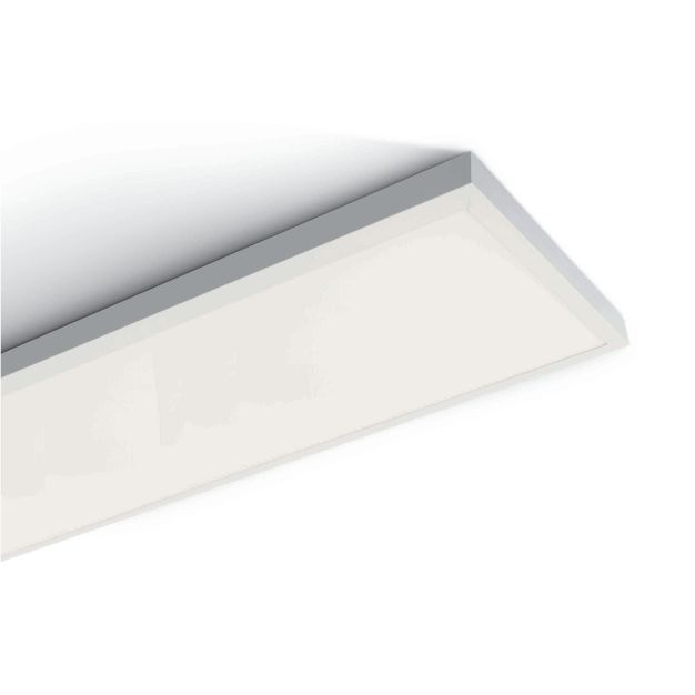 ONE Light LED Aluminium Panel - plafondverlichting - 120 x 30 x 4 cm - 40W LED incl. - IP40 - wit - warm witte lichtkleur