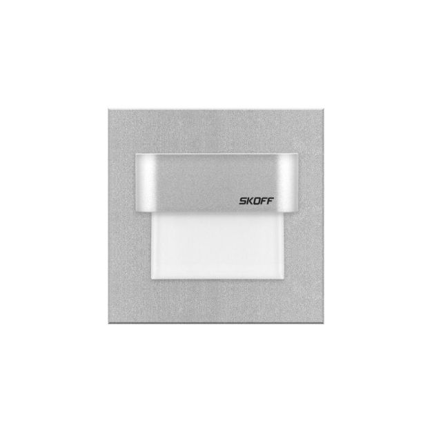 Skoff Tango LED - inbouw wandverlichting - 73 x 73 mm, past in 60 mm inbouwdoos  - grijs - 230V - 3000K