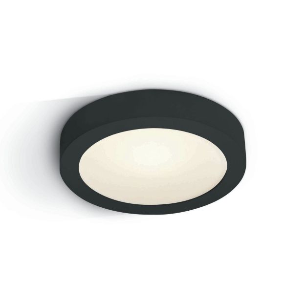 ONE Light LED Plafo Round - plafondverlichting - Ø 30 x 3,9 cm - 30W LED incl. - IP40 - zwart