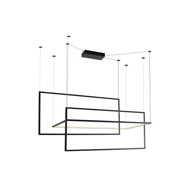 Maxlight Geometric - hanglamp - 145 x 180 cm - 80W dimbare LED incl. - zwart