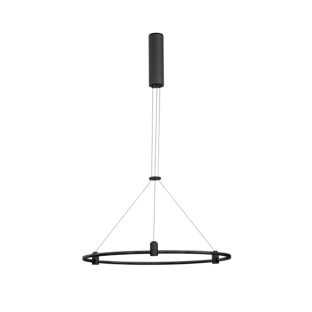 Nova Luce Dion - magnetische cirkelvormige structuur - Ø 60 x 120 cm - 60W LED incl. - zandzwart