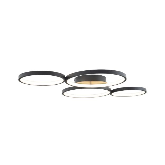 Maxlight Velvet - plafondverlichting - 95 x 65 x 6 cm - 67W LED incl. - zwart