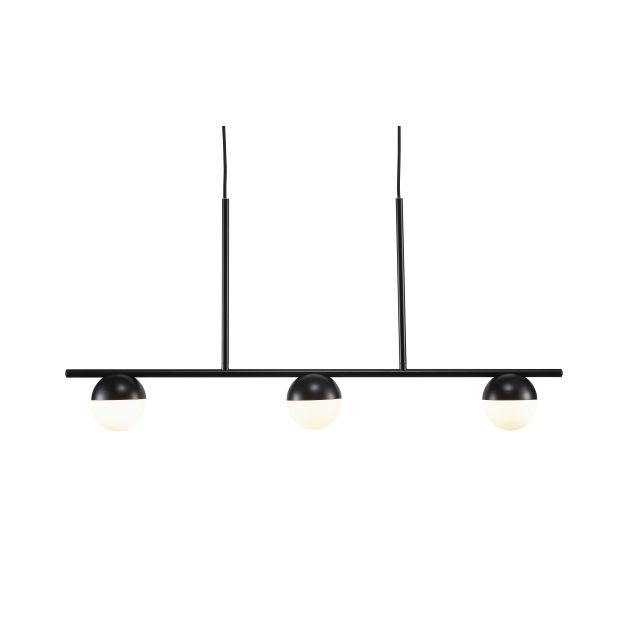 Nordlux Contina - hanglamp - 90 x 10 x 241,3 cm - zwart en opaal wit