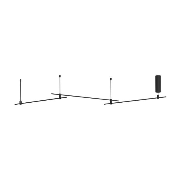 Nova Luce Cron - magnetische buisstructuur - 300 x 35 cm - 100W LED incl. - zandzwart