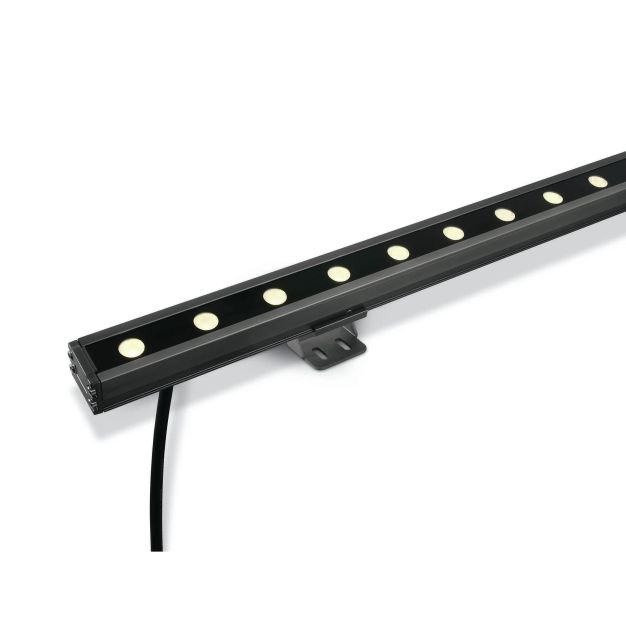 ONE Light LED Wall Washers - verstraler - 50 x 6 x 3,1 cm - 12 x 1W dimbare LED incl. - IP66 - grijs - warm witte lichtkleur