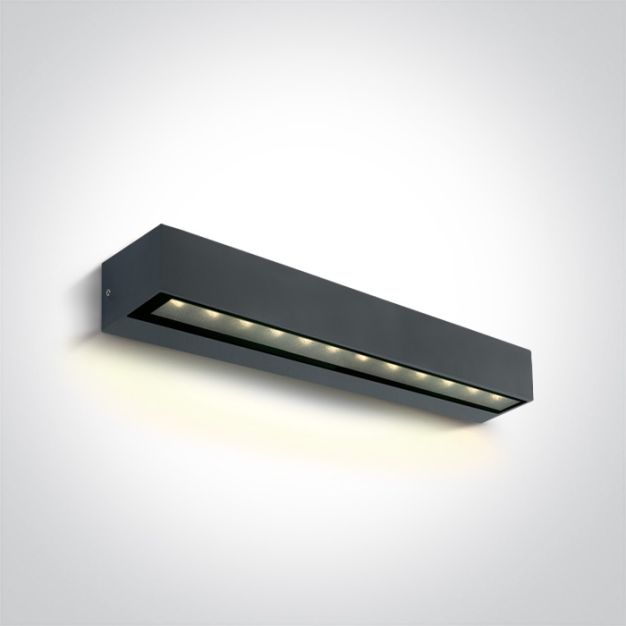 ONE Light Linear Outdoor Series Simple Sided - wandlamp - 38 x 7,6 x 6,6 cm - 9W LED incl. - IP65 - antraciet