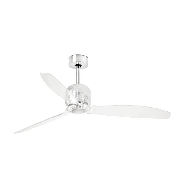 Faro Deco Fan - plafondventilator met afstandsbediening - Ø 128 cm - chroom en transparant