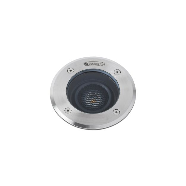 Faro Geiser Orientable - ronde grondspot voor buiten - Ø 180 mm, Ø 165 mm inbouwmaat - 15W LED incl. - IP67 - satijn inox - 38 graden