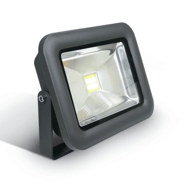 ONE Light COB LED Slim Floodlights - verstraler - 15,7 x 5,2 x 12,1 cm - 10W LED incl. - IP65 - antraciet - warm witte lichtkleur