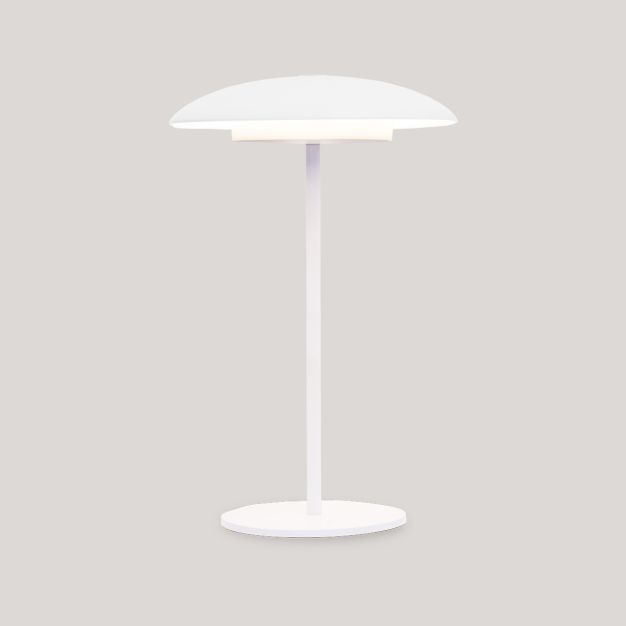 New Garden Sardinia 30 - oplaadbare tafellamp - Ø 15 x 16 cm / Ø 15 x 28 cm - 3,5W dimbare LED incl. - IP44 - wit