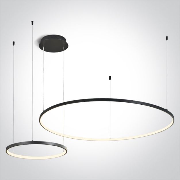 ONE Light Decorative - hanglamp - Ø 100 cm, Ø 40 x 150 cm - 65W dimbare LED incl. - zwart