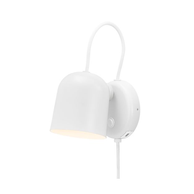 Design for the People Angle GU10 - wandverlichting met schakelaar en USB-poort- 11 x 17 x 19,1 cm - wit en grijs