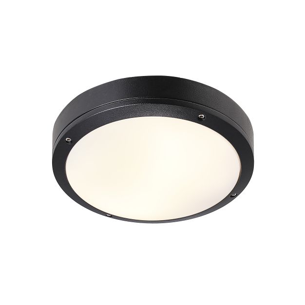 Nordlux Desi 28 - buiten wandverlichting - Ø 27,5 x 7,5 cm - IP44 - zwart