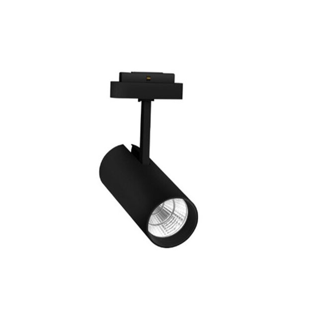 Nova Luce Nap - spot voor magnetisch profielsysteem - Ø 8,5 x 27 cm -  20W LED incl. - zandzwart - witte lichtkleur