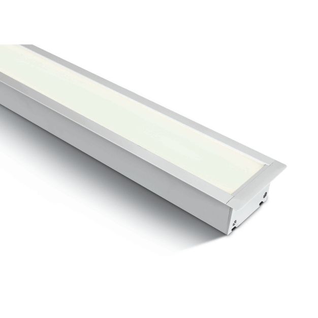 ONE Light Recessed LED Linear Profiles - inbouw plafondverlichting - 121 x 8 x 5,5 cm - 40W LED incl. - wit - witte lichtkleur