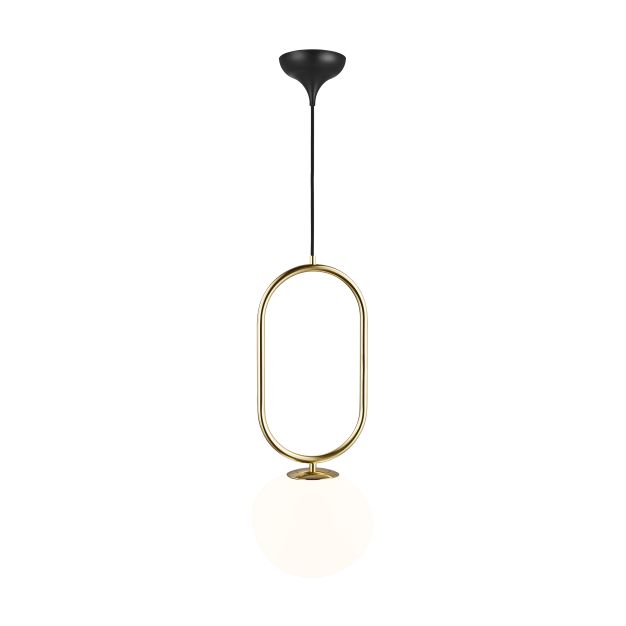 Design for the People Shapes 22 - hanglamp - Ø 22 x 59,5 cm - wit en messing