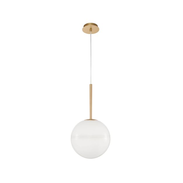 Nova Luce Cantona - hanglamp - Ø 25 x 180 cm - messing goud en wit