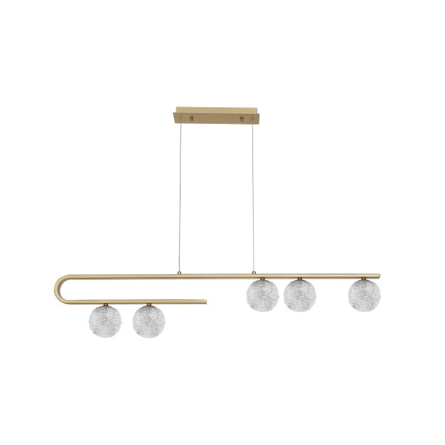 Nova Luce Mirano - hanglamp - 113 x 10 x 180 cm - messing goud en transparant