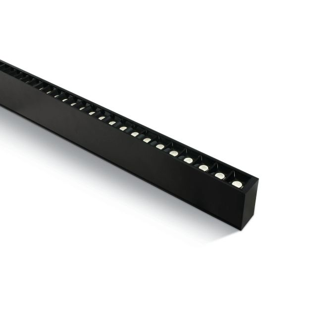 ONE Light LED Linear Profiles - plafond/hanglamp - 130 x 7 x 3,5 cm - 40W LED incl. - zwart - warm witte lichtkleur