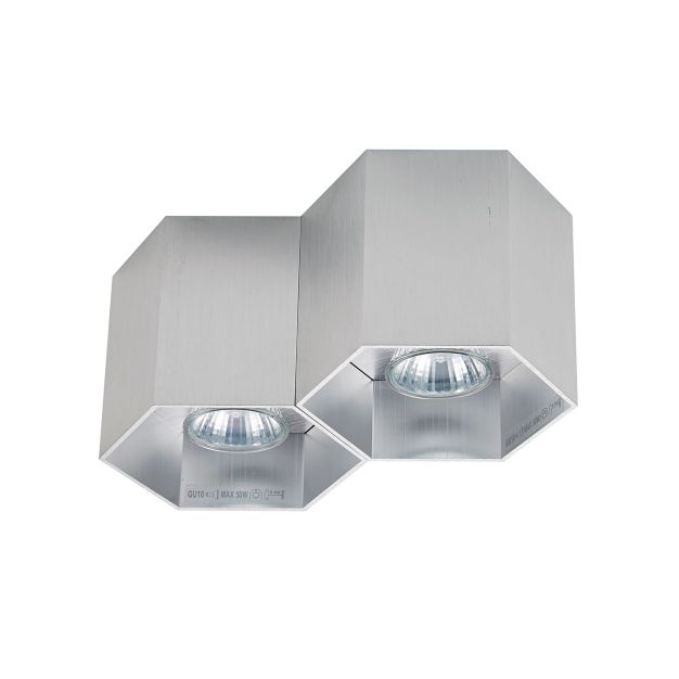 Zuma Line Polygon CL - opbouwspot 2L - 22 x 12 x 10 cm - zilver