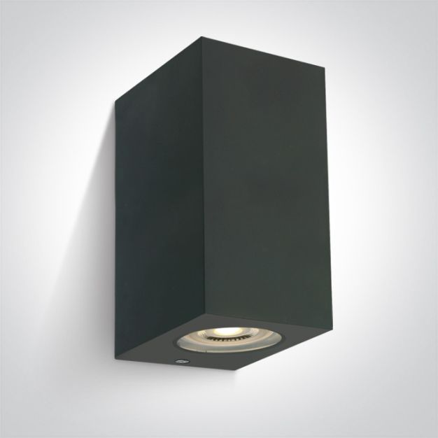 ONE Light GU10 Outdoor Cube Lights - wandlamp -  9 x 7 x16 cm - IP65 - antraciet