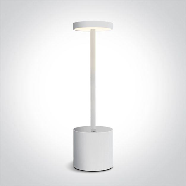 ONE Light Portable Table Lights - oplaadbare tafellamp - Ø 8 x 29 cm - 3 stappen dimbaar - 3W LED incl. - IP54 - wit